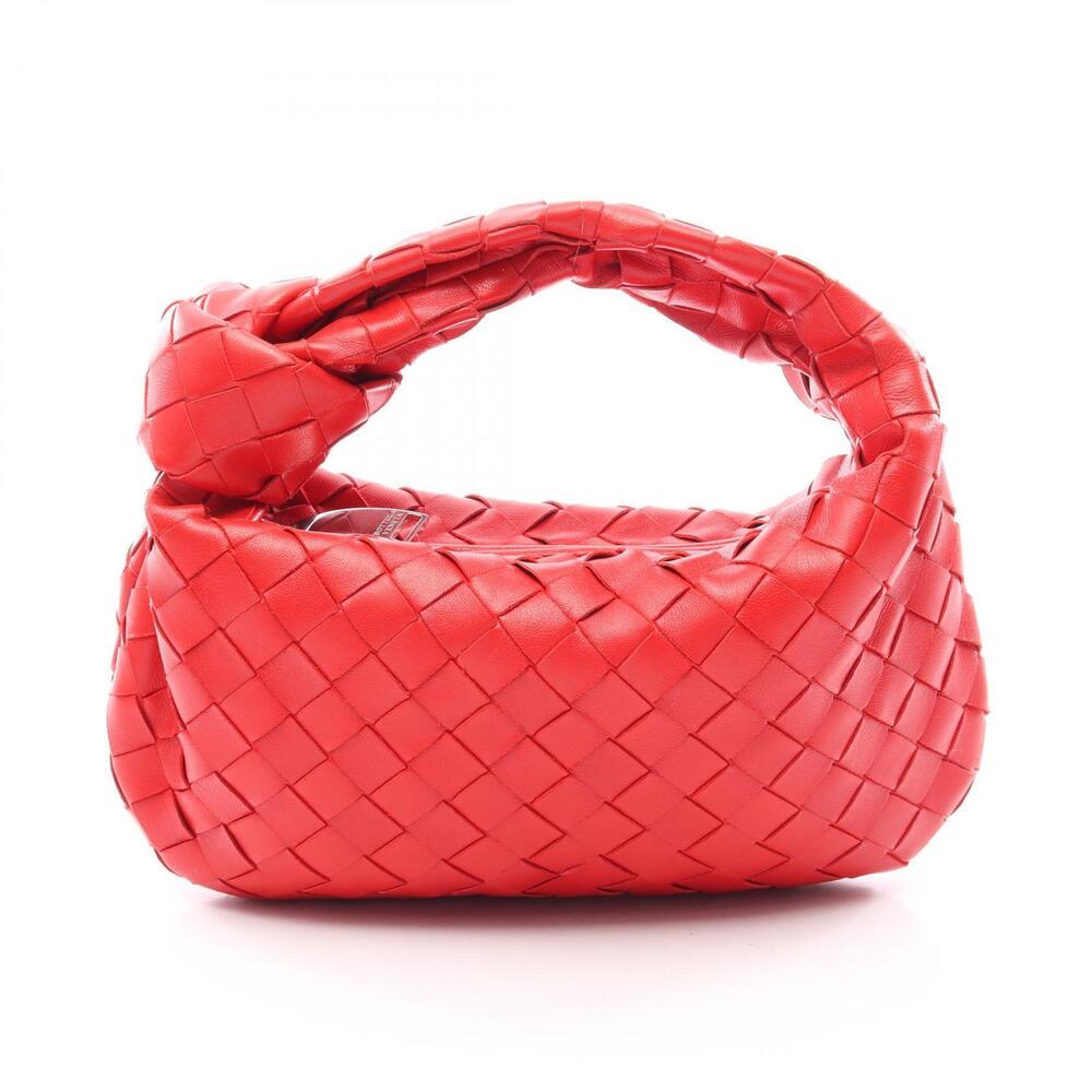 Bottega Veneta Jodie Intrecciato Handbag Leather Red